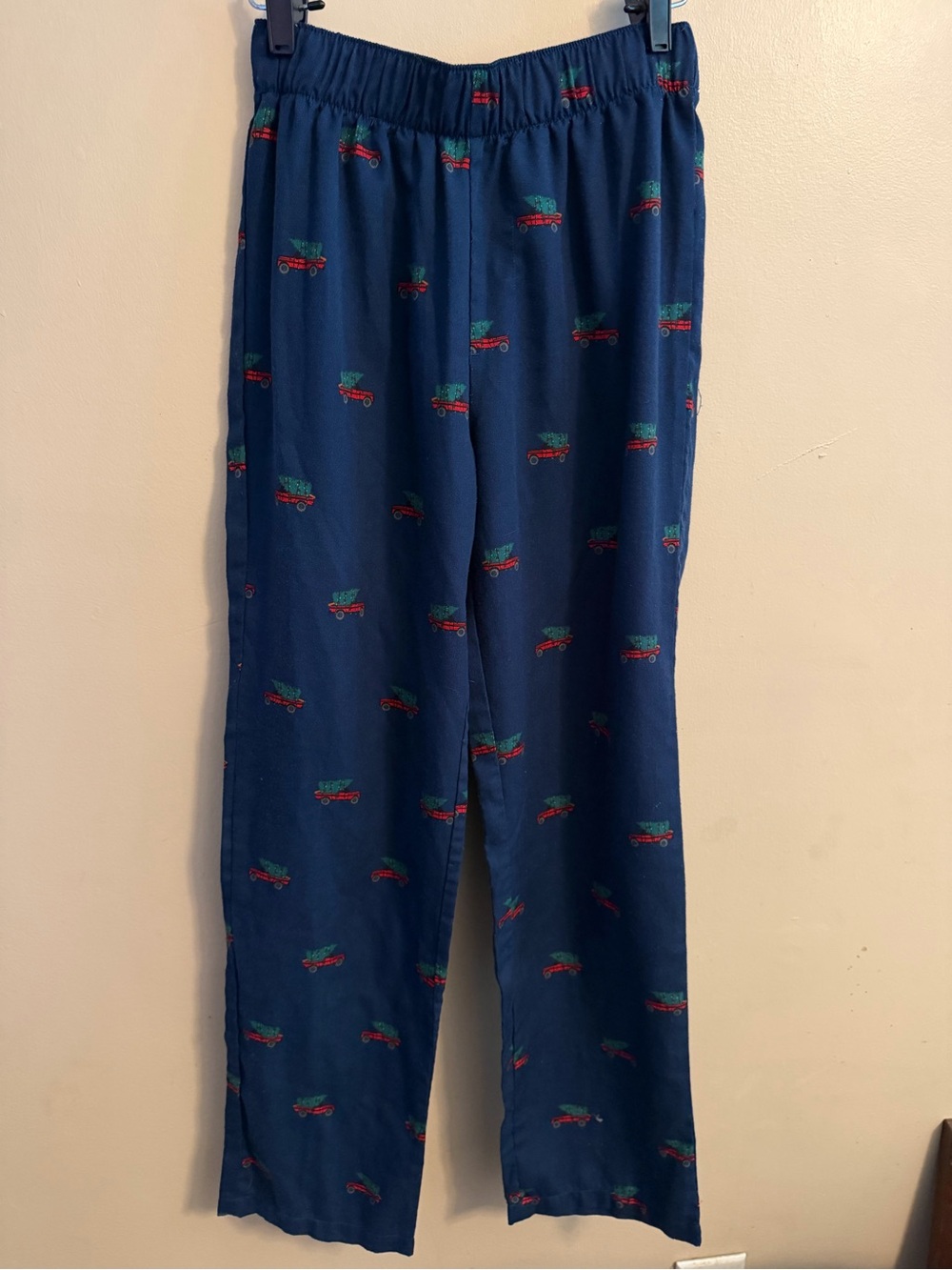 Crewcuts Navy Pants with Red & Green Wagon Motif